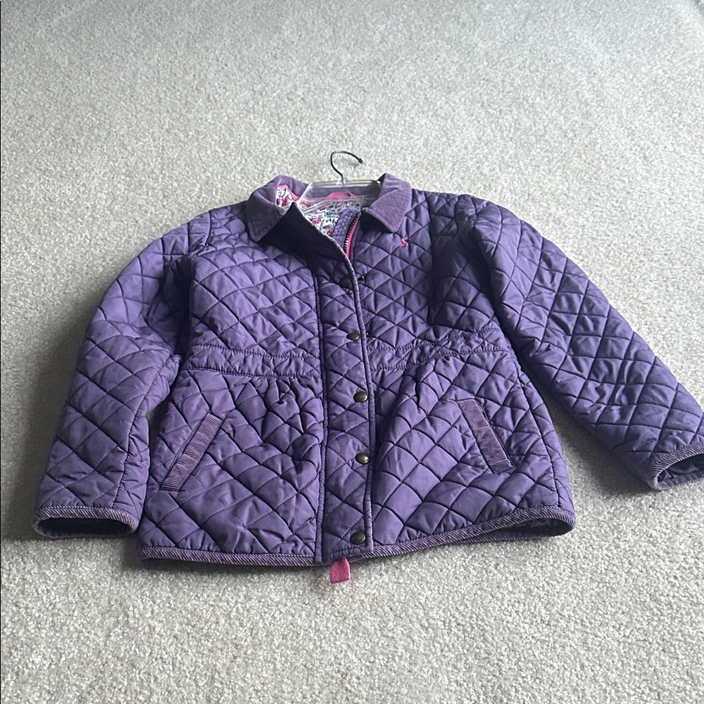 Joules Kids Quilted Jacket in Purple